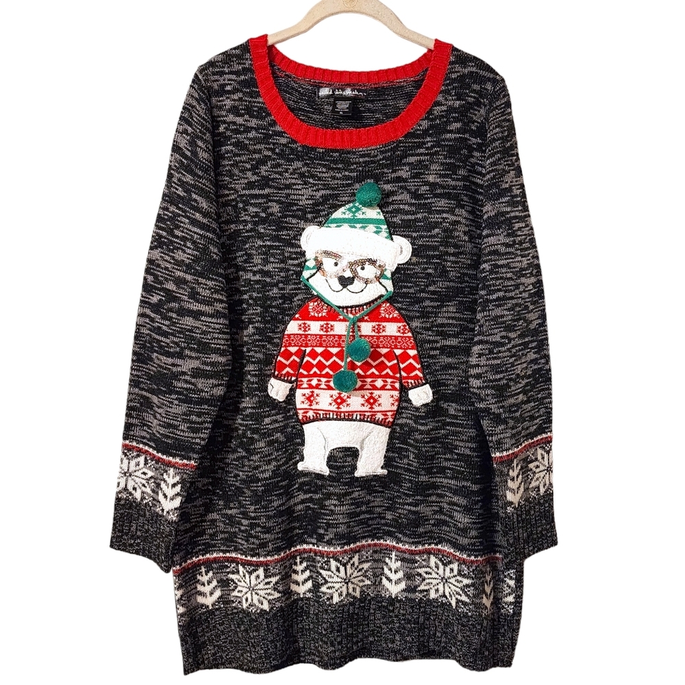 Holiday United States Sweaters Polar Bear Tunic Sweater | Size XL